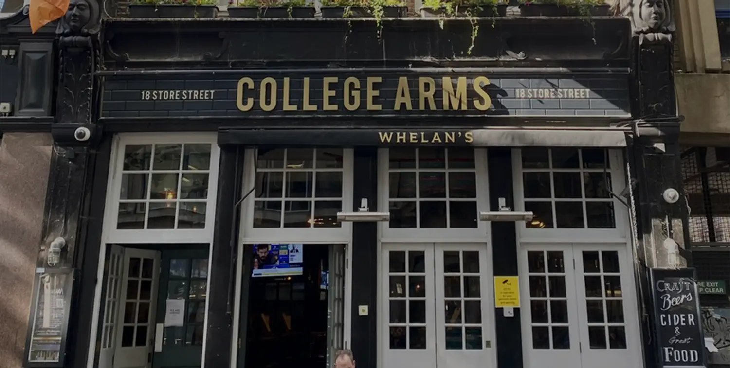 The College Arms shopfront on Store Street